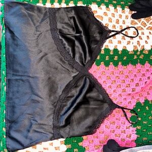 Elegant Black Lace Trim Camisole